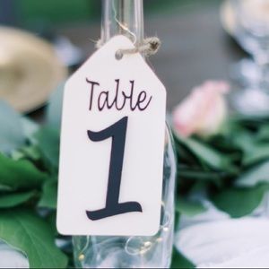 Table number tags